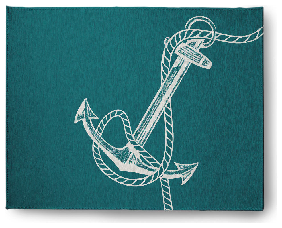 Anchored Nautical Chenille Rug