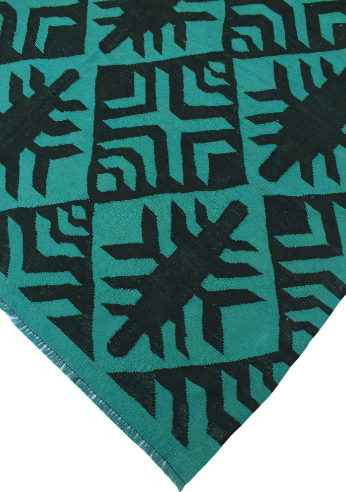 Elan Overdyed Kilim Hailey Teal Blue Rug, 6'5x9'9
