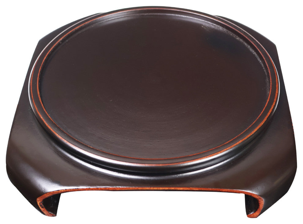 Vase Stand Square Black Finish, 4"w
