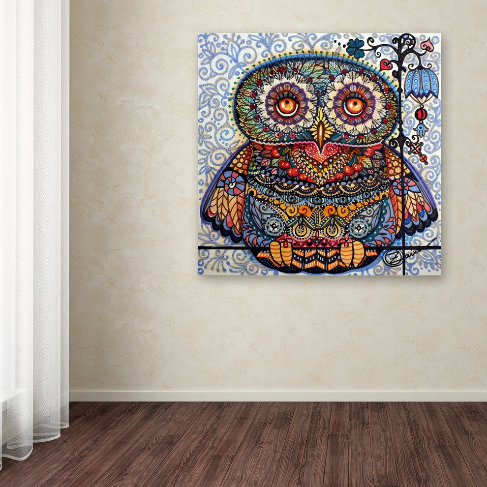 Oxana Ziaka 'Magic Graphic Owl' Canvas Art, 14" x 14"