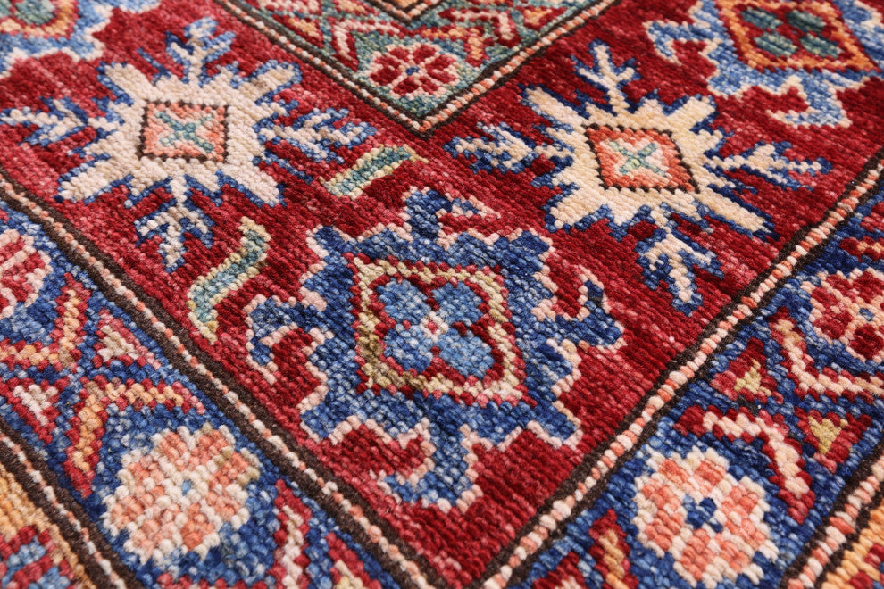 5' 10" X 9' 0" Super Kazak Hand-Knotted Wool Rug - Q12938