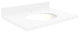 Quartz 31"x22" Vanity Top, Single Faucet Hole, Nano Crystal, White Bowl