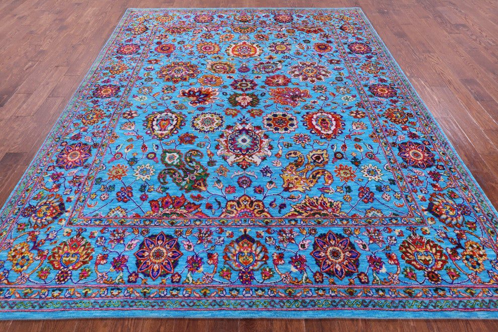 8' 2" X 10' 0" Handmade Wool & Silk Persian Rug - Q15787