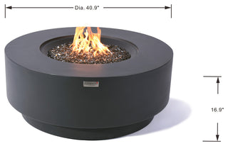 Nimes Round Dark Grey Concrete 41" Natural Gas Fire Table by Elementi Plus