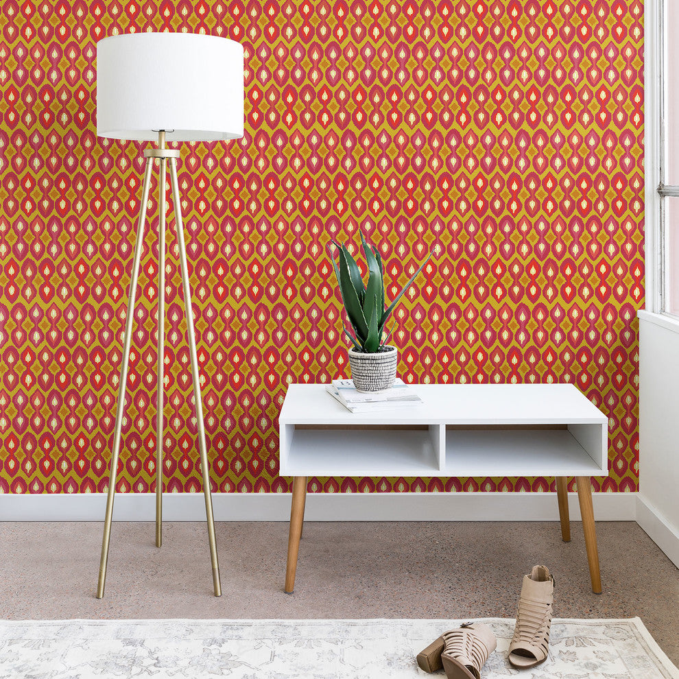 Deny Designs Sharon Turner Party Boardwalk Ikat Wallpaper, Orange, 2'x4'