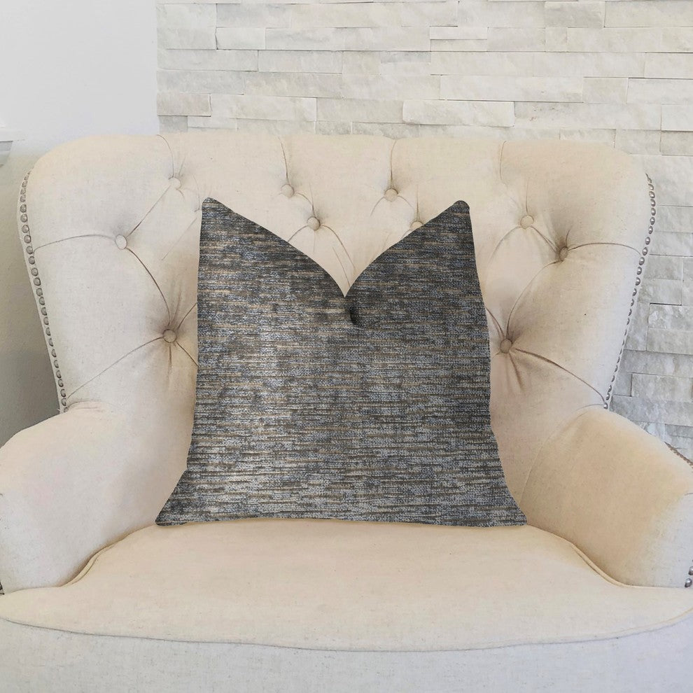 Drizziling Mist Gray Luxury Throw Pillow, 24"x24"