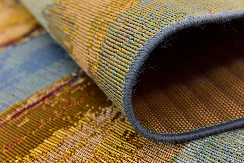 Unique Loom Multicolored Baja Outdoor 4' 0 x 6' 0 Area Rug