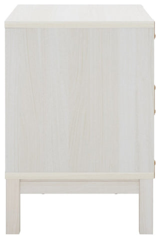 Safavieh Galio 2 Drawer Nightstand, Bleached White/Gold