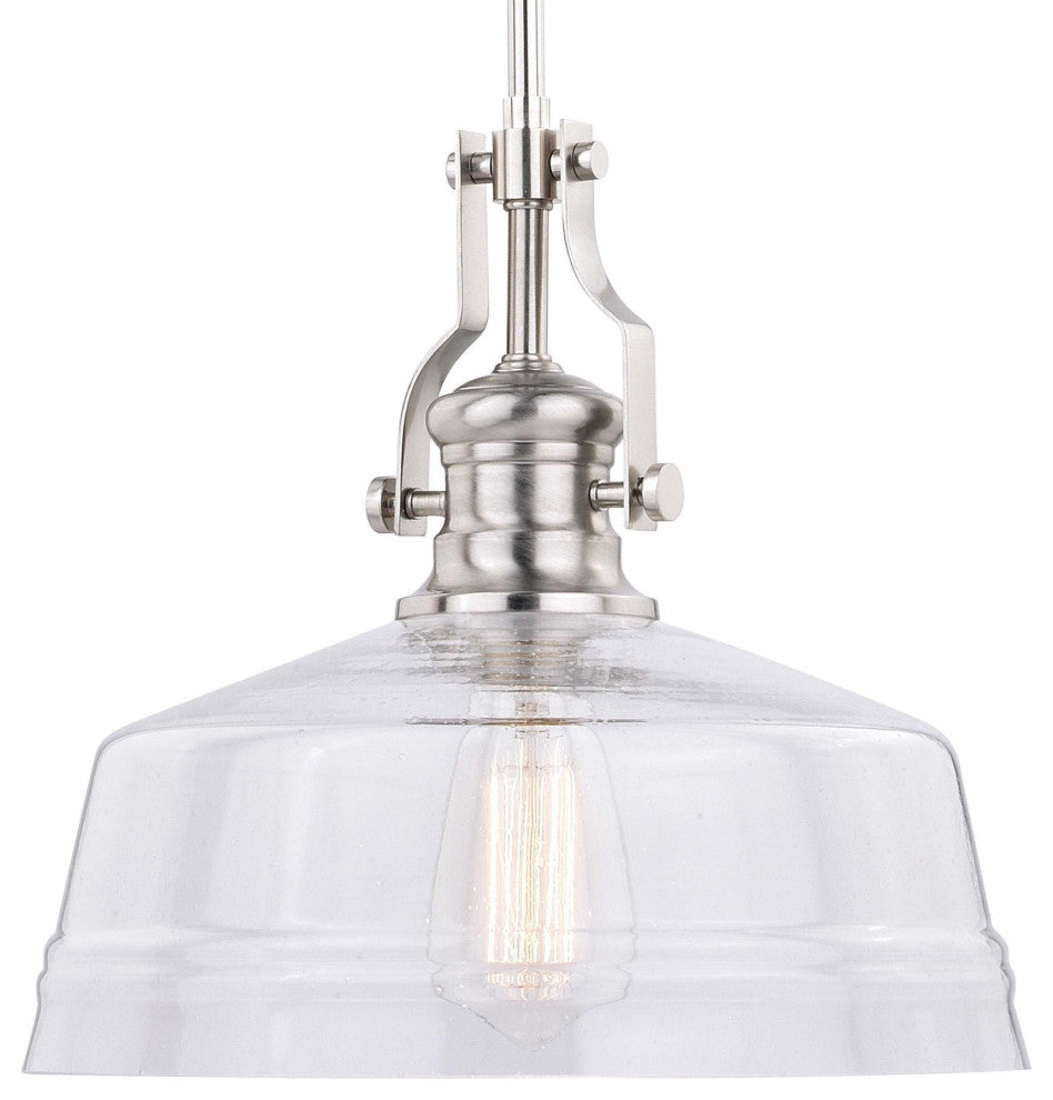 Vaxcel Lighting P0273 Beloit 1 Light 12"W Pendant - Satin Nickel