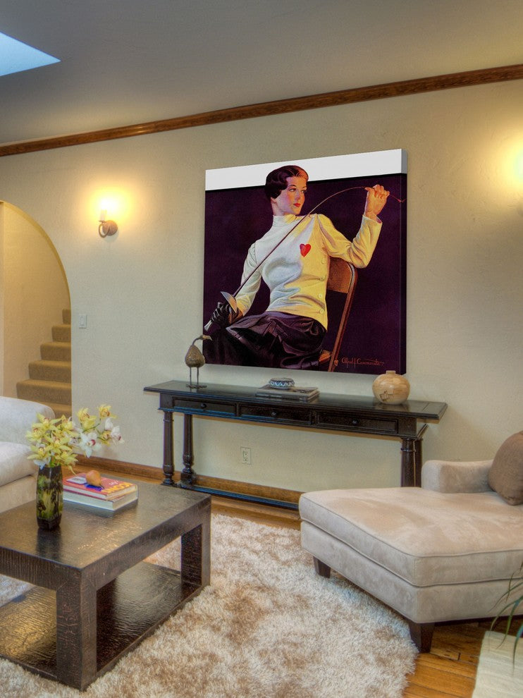 "Female Fencer" Painting Print on Canvas by Alfred F. Cammarata