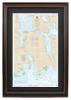 Framed Nautical Chart, St Marys River - Neebish Island, Michigan, 14x24