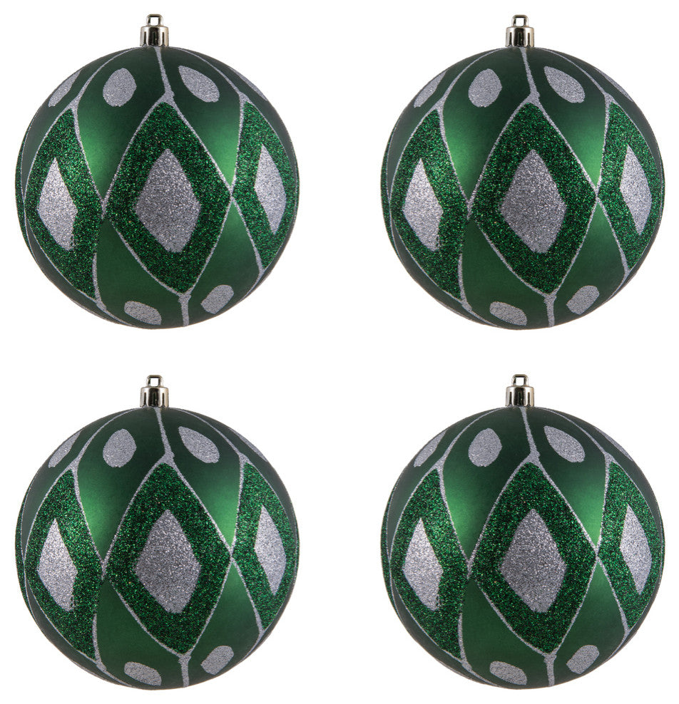 Ball Ornament , Emerald, 4.75"