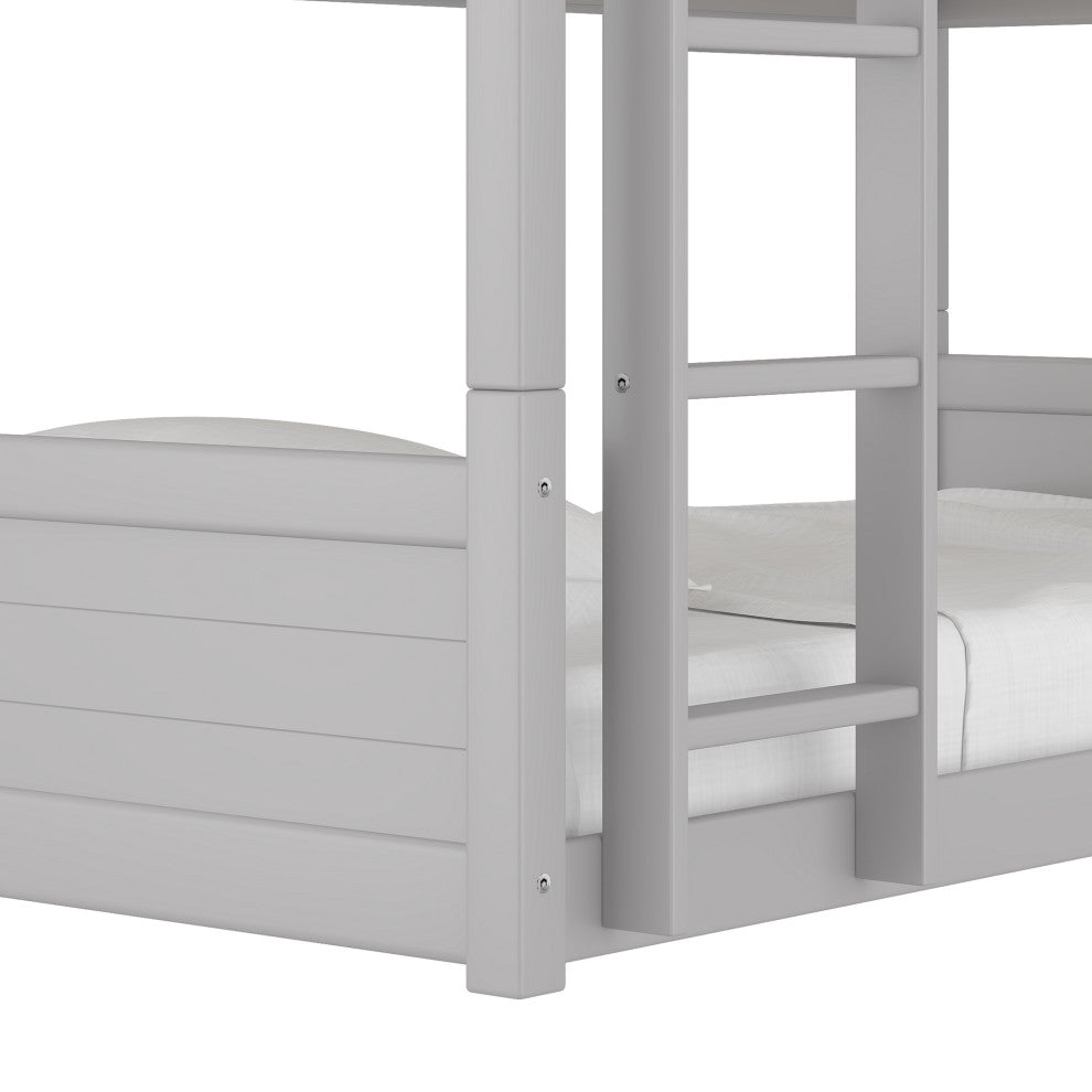 Hillsdale Capri Wood Triple Twin Size Low Floor Bunk Bed with Ladder