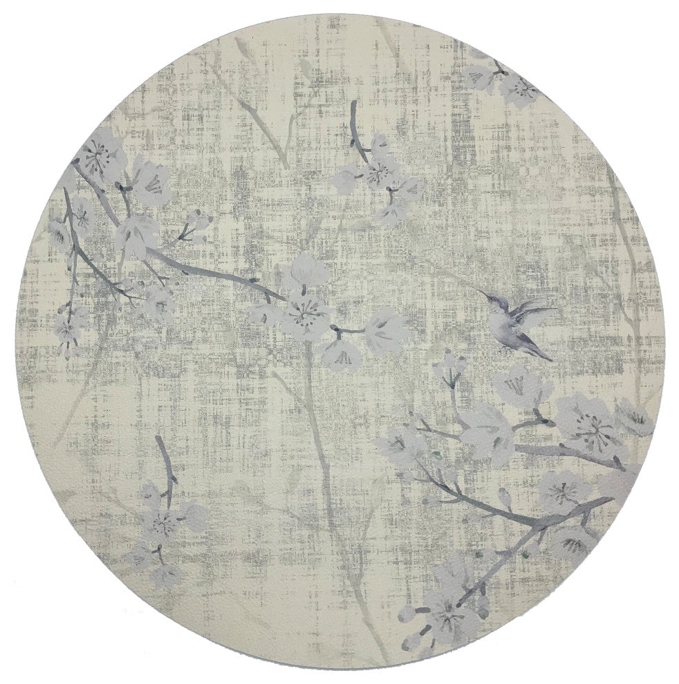 Blossom Fantasia Ivory 16" Round Pebble Placemat, Set of 4
