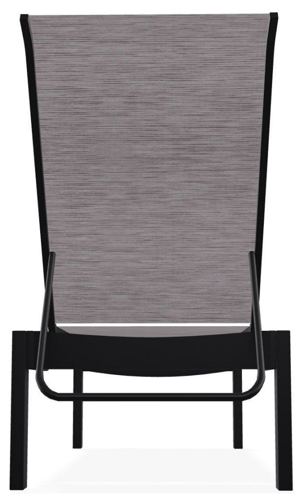Leeward Sling Stackable Outdoor Chaise Lounge, Fossil/Black
