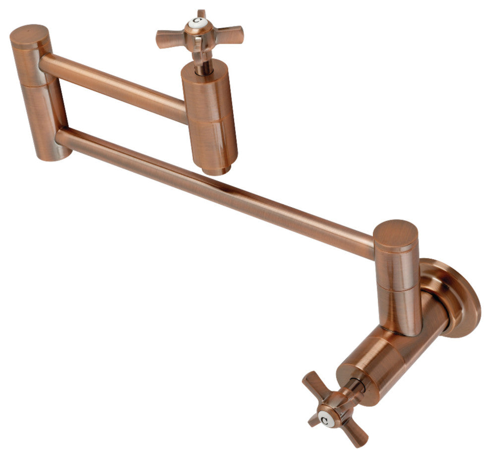 KS810ZXAC Millennium Wall Mount Pot Filler Kitchen Faucet, Antique Copper