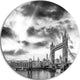 Black And White View Of London Panorama, Disc Metal Wall Art, 11"