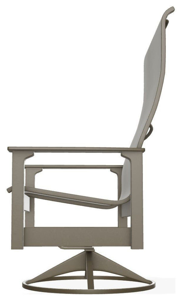 Leeward Sling Outdoor Swivel Rocker, Augustine Oyster/Beachwood