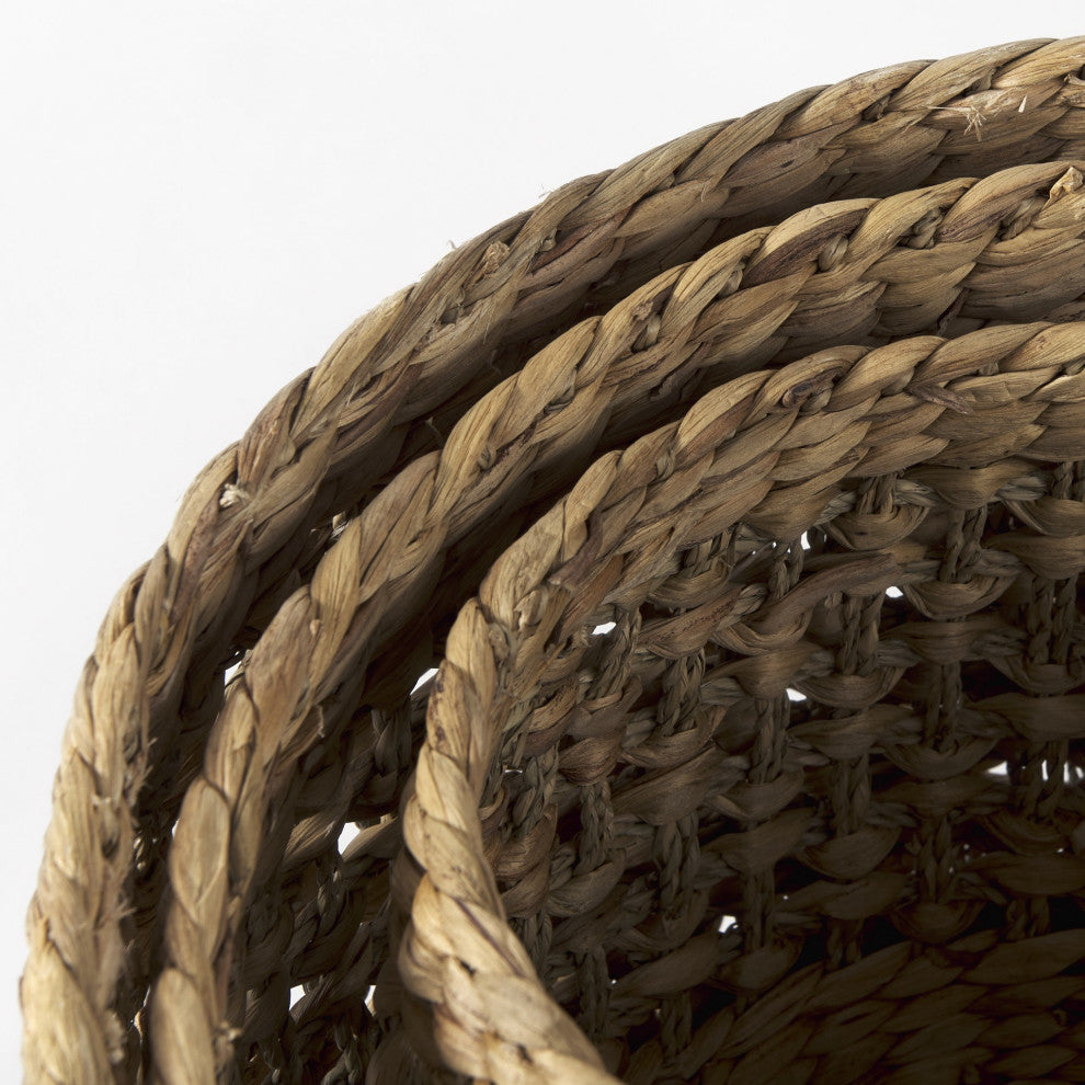 Set of Three Round Wicker Baskets
