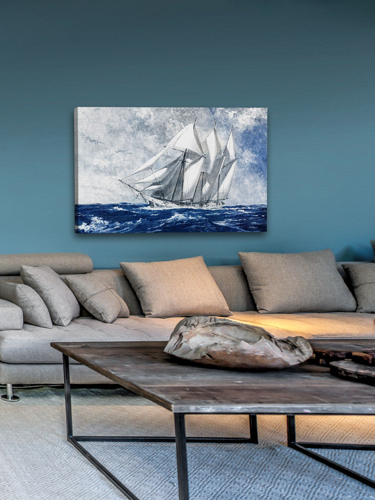 "Choppy Sea" Painting Print on Wrapped Canvas