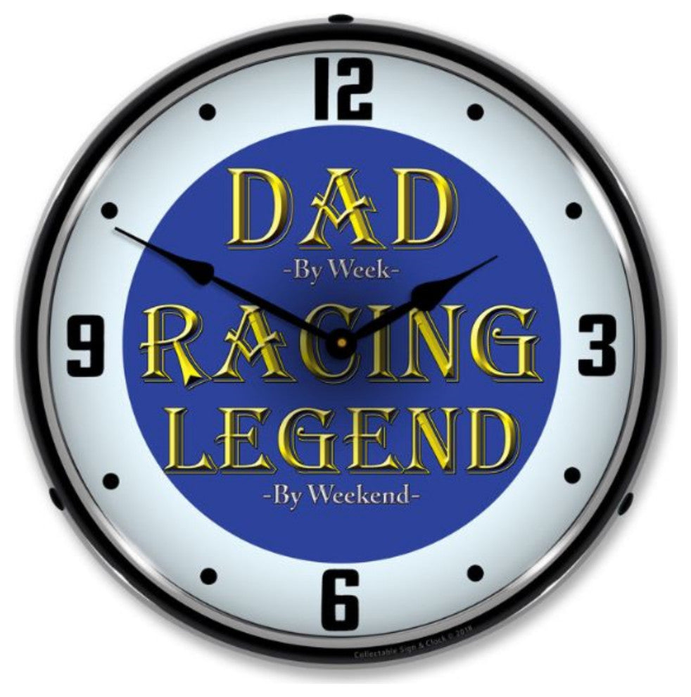 1811869 Dad the Racing Legend Clock
