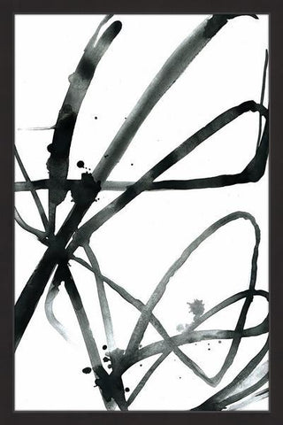 "Black Strokes" Framed Painting Print, 20"x30"
