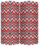 84" X 84" Red And Gray Wood Canvas Screen