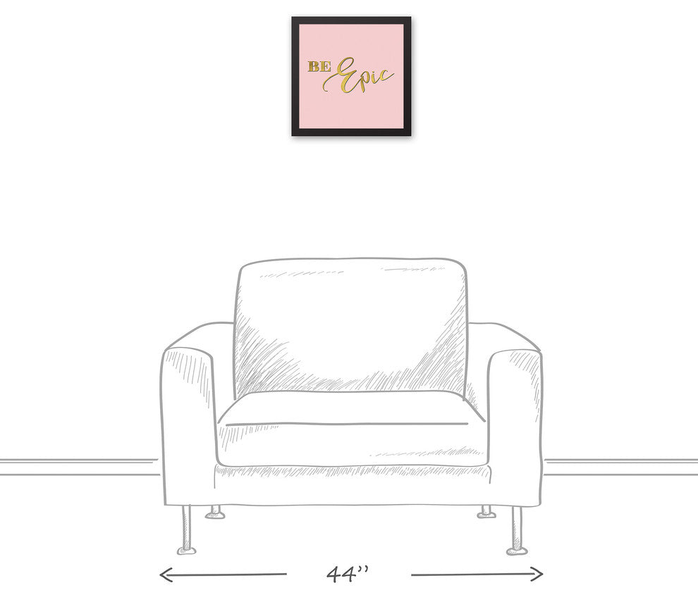Be Epic Black Framed Canvas, 12x12