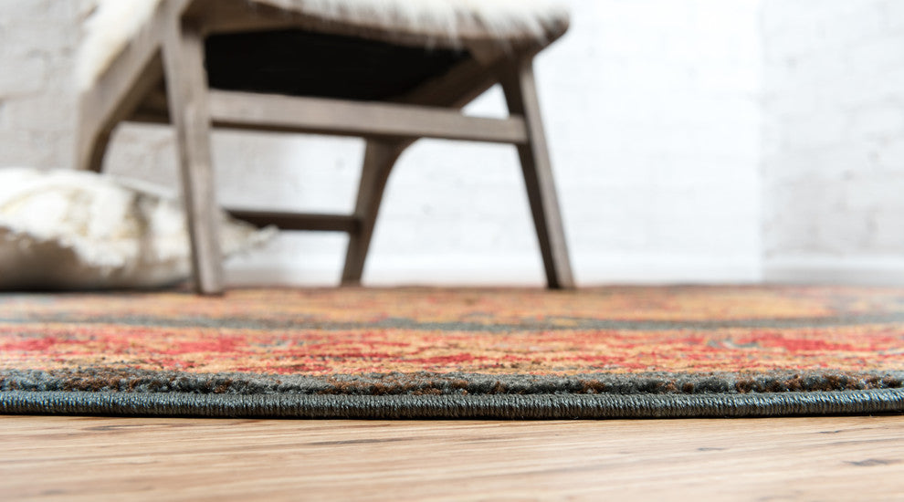 Unique Loom Navy Blue Arsaces Sahand 2' 7 x 6' 7 Runner Rug