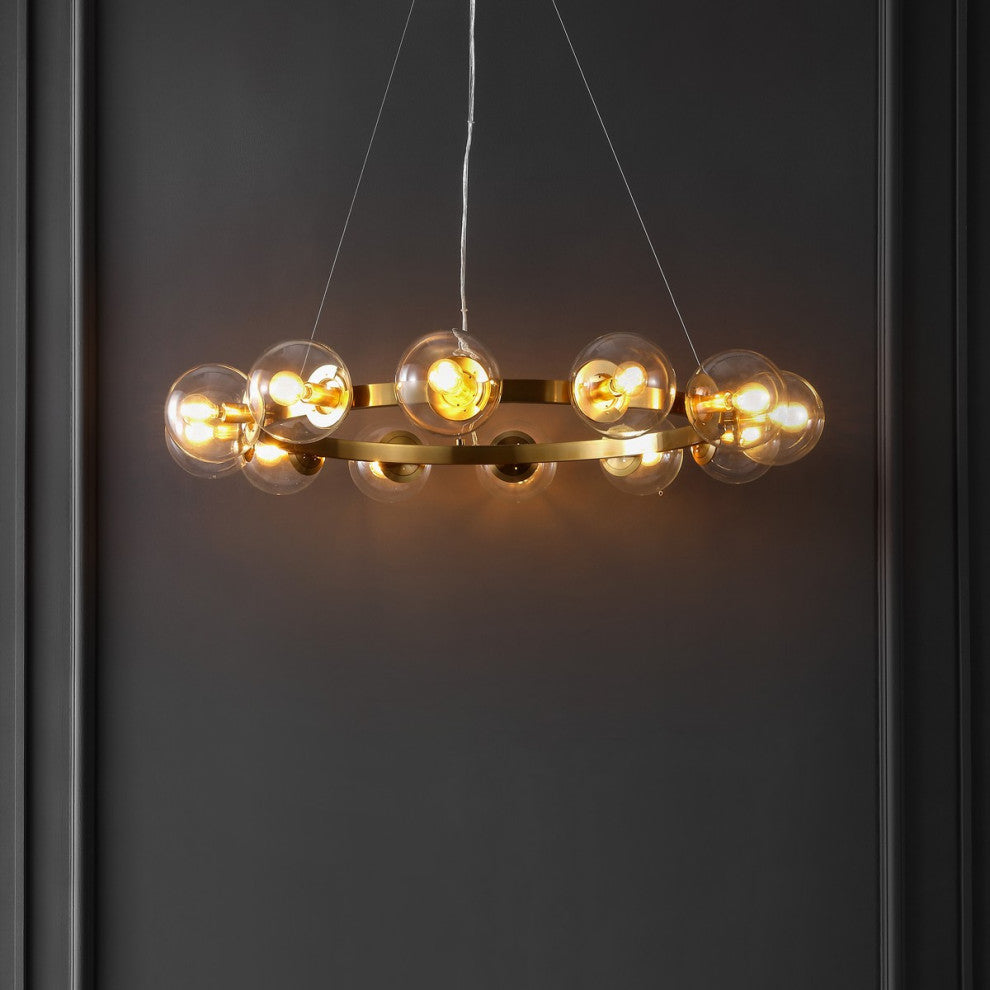 Safavieh Rylian 12 Lt 38" Chandelier, Brass