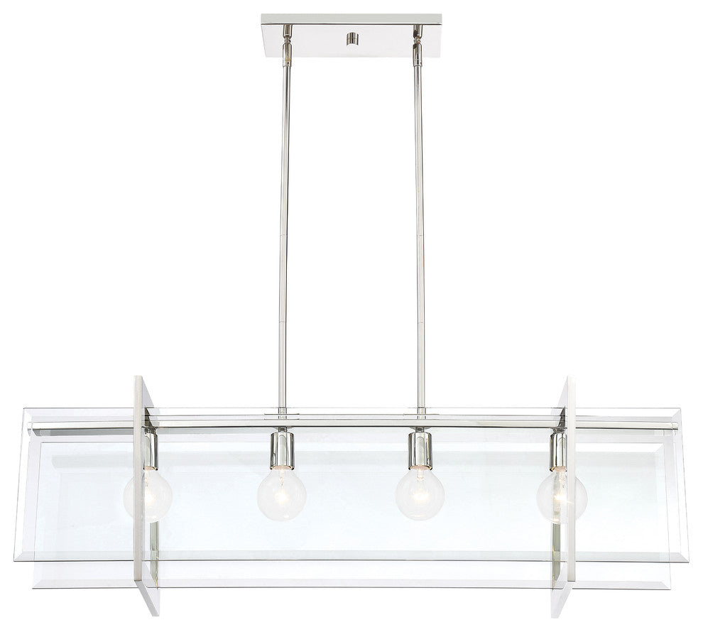 Ethan 4 Light Island Chandelier, Polished Nickel