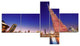 Burj Khalifa Night Landscape, Cityscape Canvas Art Print, 60"x32", 5 panels