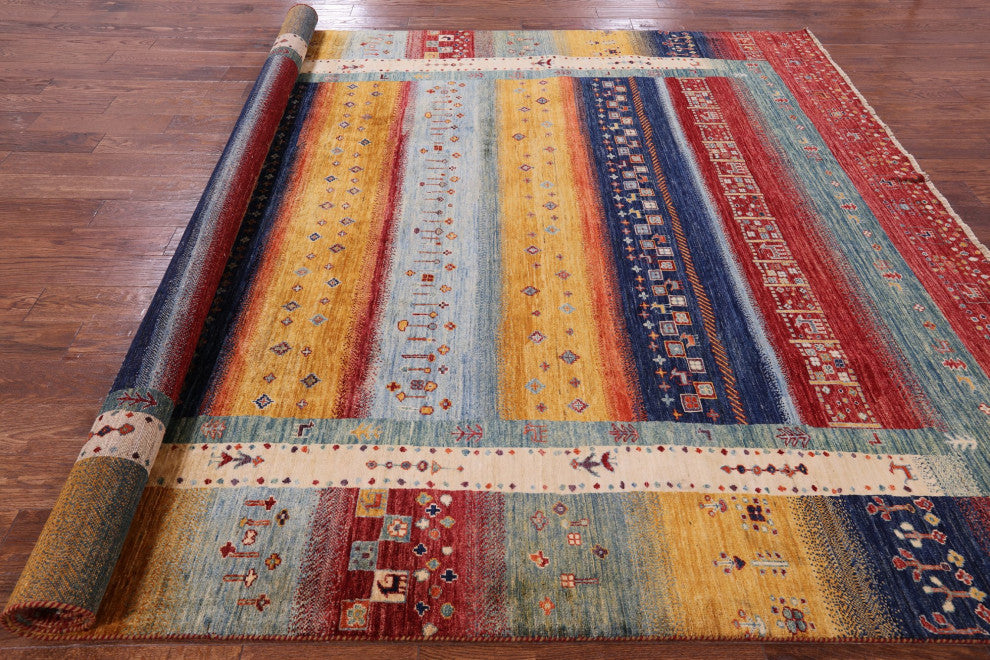 Tribal Persian Gabbeh Handmade Rug 8' 3" X 9' 2" Q5317