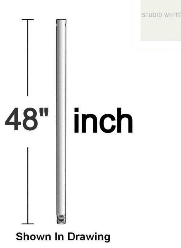 48" Universal Downrod, Studio White
