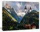 Lamp Posts in Mountain Panorama, Large landscape Canvas Art Print, 60x40