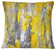 Gray And Yellow Abstract Pattern Abstract Throw Pillow, 18"x18"