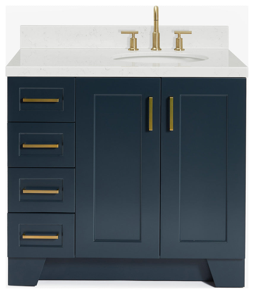 Ariel Taylor 36" Right Offset Single Oval Sink Bathroom Vanity