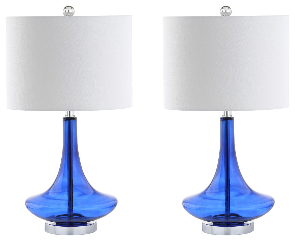 Cecile 25.5" Glass Teardrop Table Lamp, Set of 2