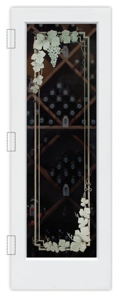 Wine Door - Vineyard Grapes Garland - Primed - 30" x 96" - Book/Slab Door