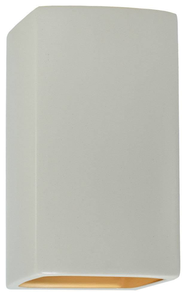 Ambiance Small Rectangle Open Top & Bottom, Outdoor, Wall Sconce, Incandescent, Matte White/Champagne Gold