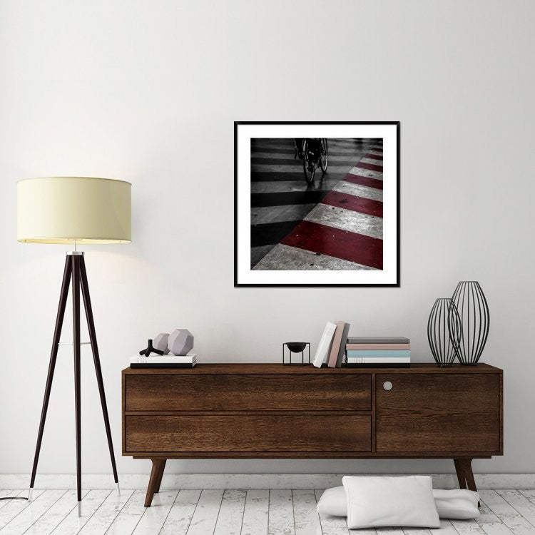 "Dirty Red" Framed Digital Print by Gilbert Claes, 38"x38"