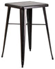 Flash Furniture 28" Square Metal Bar Table in Black and Antique Gold