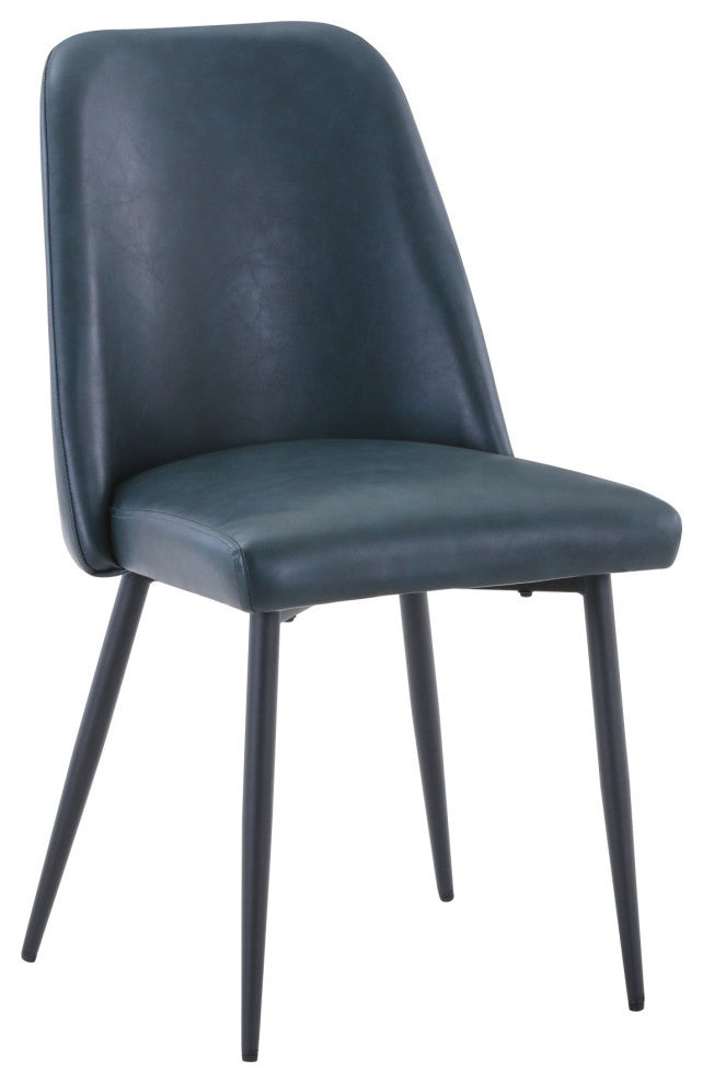 Maddox Mid-Century Modern Faux Leather Upholstered Dining Chair, Set of 2