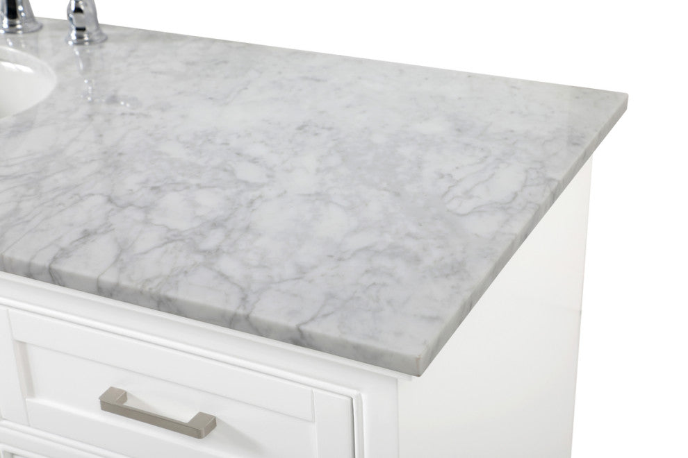 Amber Single Bathroom Vanity, Blue, White, 60"