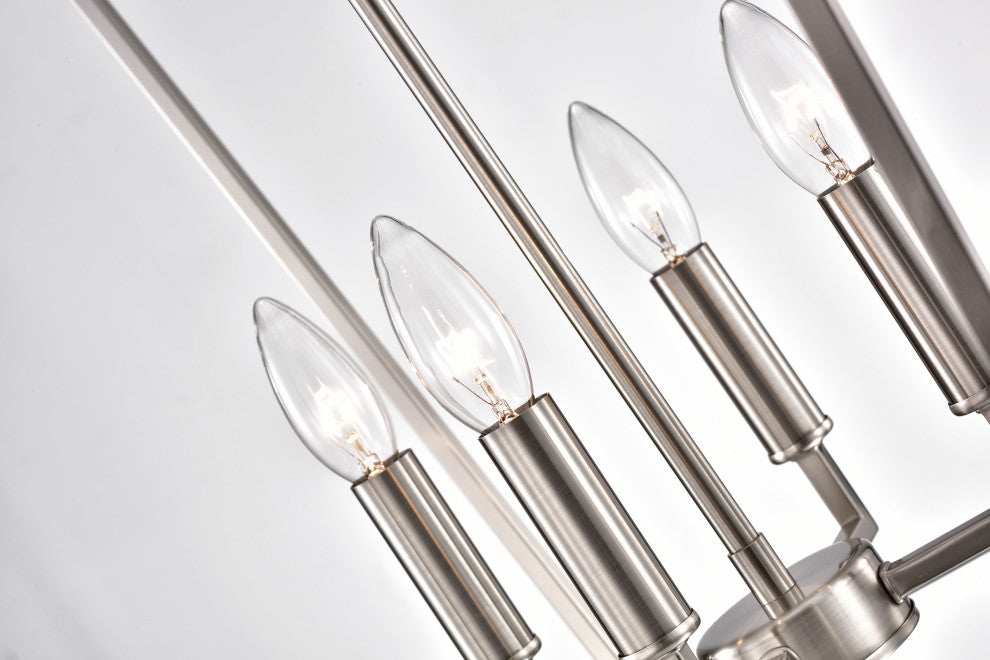 4-Light Brushed Nickel Lantern Pendant Chandelier 16in.