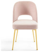 Side Dining Chair, Velvet, Metal, Pink, Modern, Bistro Restaurant Hospitality