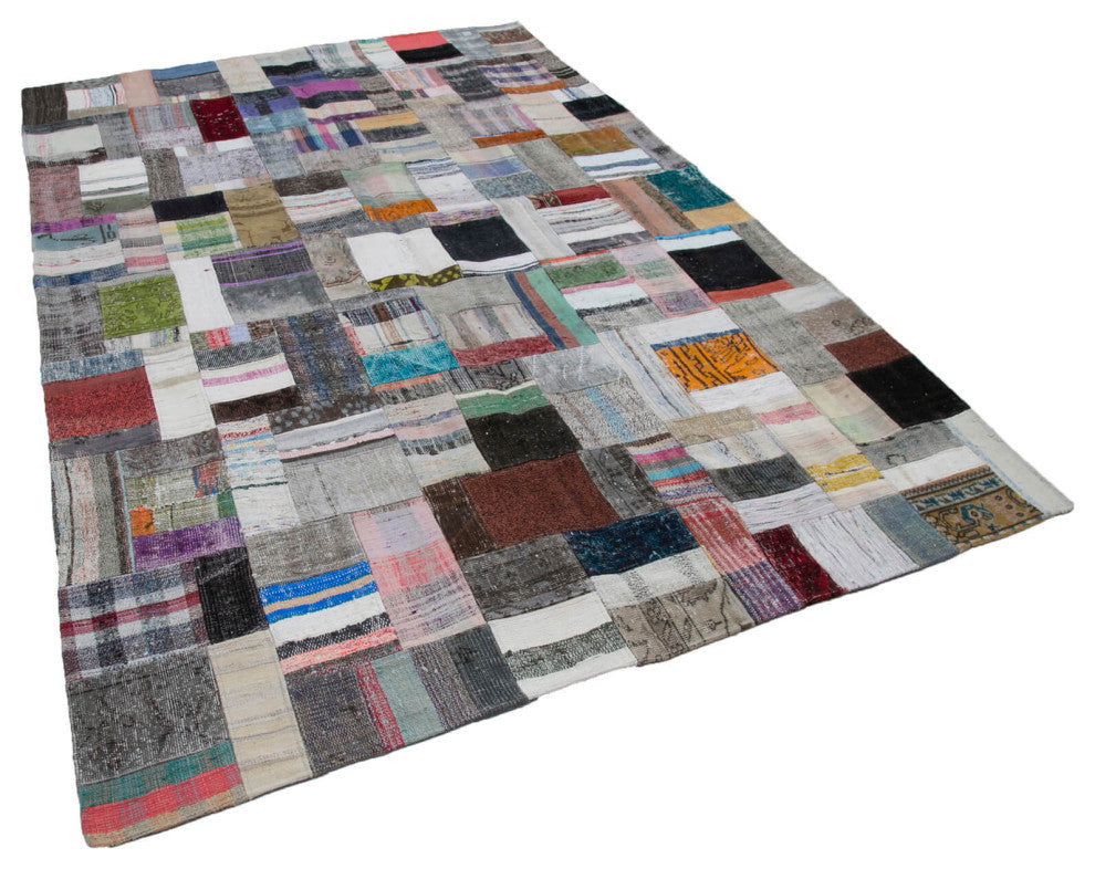 Rug N Carpet - Handmade Anatolian 6' 7'' x 9' 11'' Vintage Patchwork Kilim Rug
