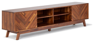 Herringbone TV Stand Low, Brown