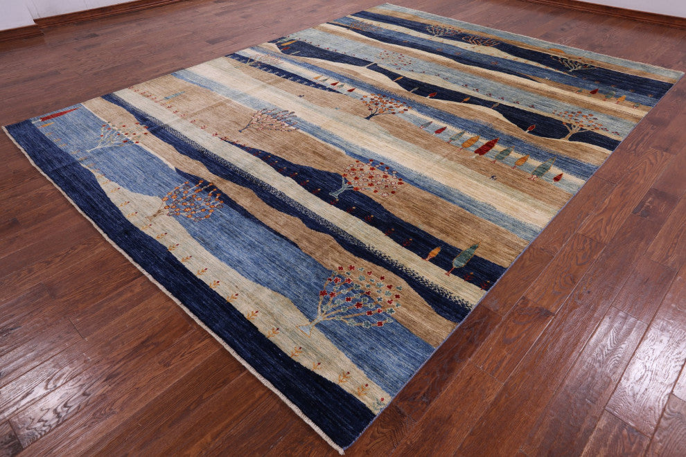 9' 1" X 12' 0" Hand Knotted Tribal Persian Gabbeh Rug Q7930