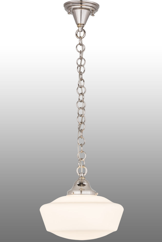 12" W Revival Schoolhouse WithTraditional Globe Pendant